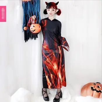 

Halloween cosplay costume death flame dress Cos hell ghost witch Lolita vintage dress