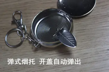 

Stainless steel ashtray personalized car-borne hood creative metal portable ashtray mini portable wind-proof small ashtray