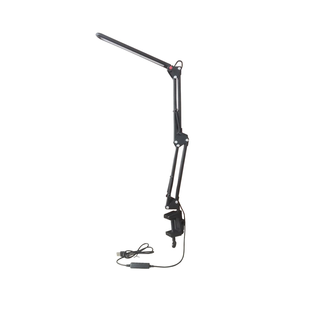 

Long Arm Desk Table Lamp 3 Color Modes 9 Brightness Dimming Folding Adjustable LED Table Light USB Light