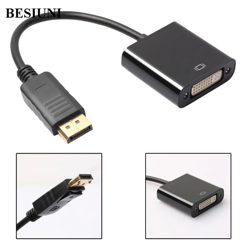 Переходник Displayport DP «папа»-«мама» DVI, переходник для порта видеодисплея, кабель-конвертер для ПК, ноутбука, черный Переходник Displayport DP «папа»-«мама» DVI, переходник для порта видеодисплея, кабель-конвертер для ПК, ноутбука, черный