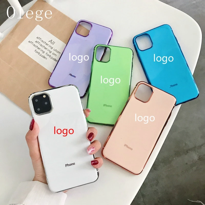 

Plating Soft Phone Case For iPhone 11 Pro Max XR X XS Max 6 6S 7 8 Plus Luxury Silicone TPU With Logo Cover For iPhone 11 Coque