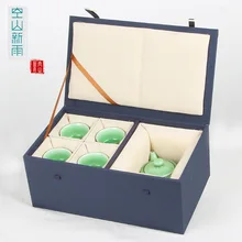 Пустой горный Xinyu Longquan Celadon чайный набор кунг-фу горшок из двух чашек портативный дорожный керамический чайный набор посуды подарочный набор