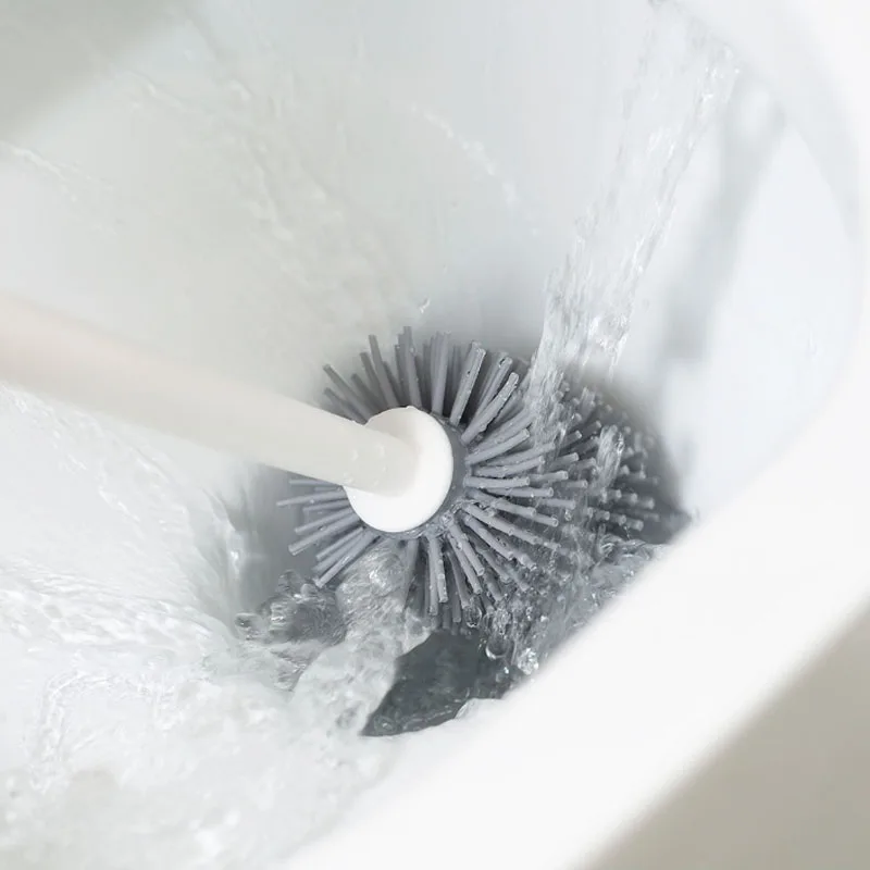 XIAOMI YJ Vertical Toilet Cleaning Brush Soft Glue Bristles Toilet Brush Scrubber Clean Handle Corner Brush Bathroom Toilet Tool (3)