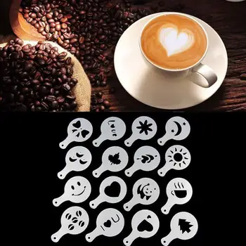 

Art 16 PCS/Set Coffee Stencils C0ffee Decorating Mold Coffee Tool Molds Molds Latte Shaker Latte Chocolate Cappuccino/Latte DIY