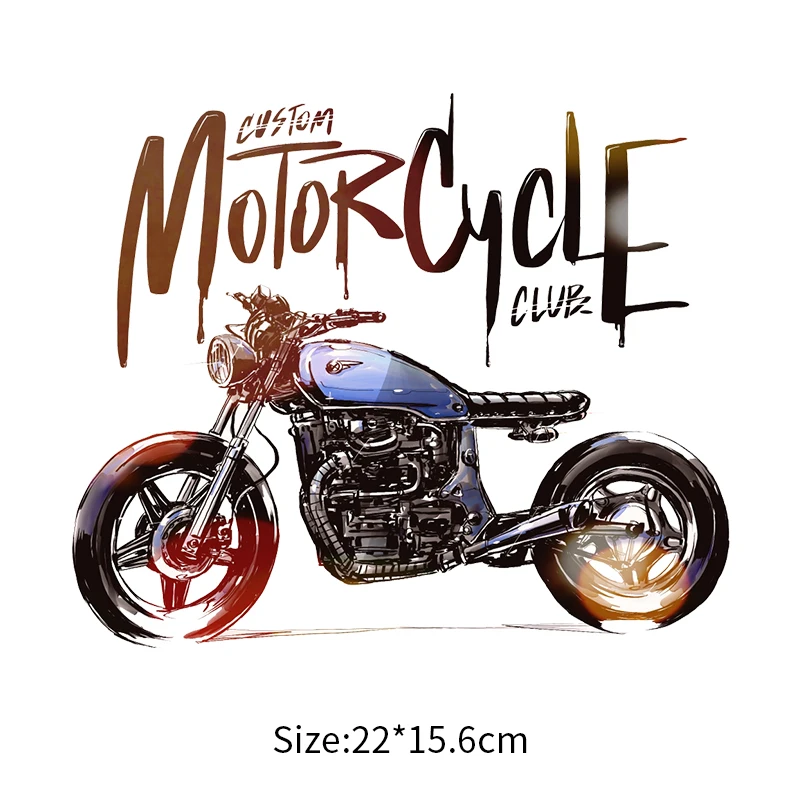 New Modern Diy Motor Patches Iron On Patches Denim Stickers For Clothes T-shirts A-Level Heat Transfer Vinyl Stickers