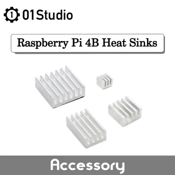 

01Studio Raspberry Pi 4B Heat Sinks Aluminum Heatsink Radiator Cooler Kit