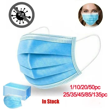 

Face Mask Scarf mascarilla mask for face маски mascherine 25/50/100PC Disposable Face Mask Industrial 3Ply Ear Loop masque