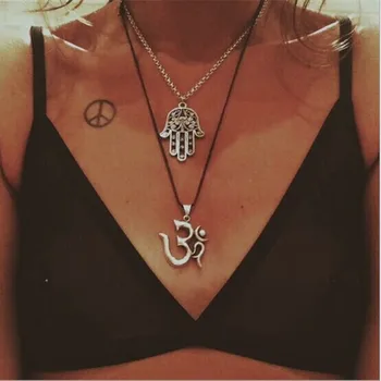 

American wind fashion accessories contracted the hand of Fatima bergamot simple short chain necklace clavicle female