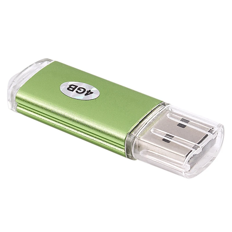 2 шт 4 Гб металлический USB 2,0 флэш U диск, зеленый и золотой