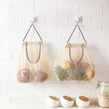 

Kitchen Vegetable Storage Net Bag Fruit Wall Hanging Bag Garlic Storage Polyester Sundries Clothing Hanging Type/Hanging Type