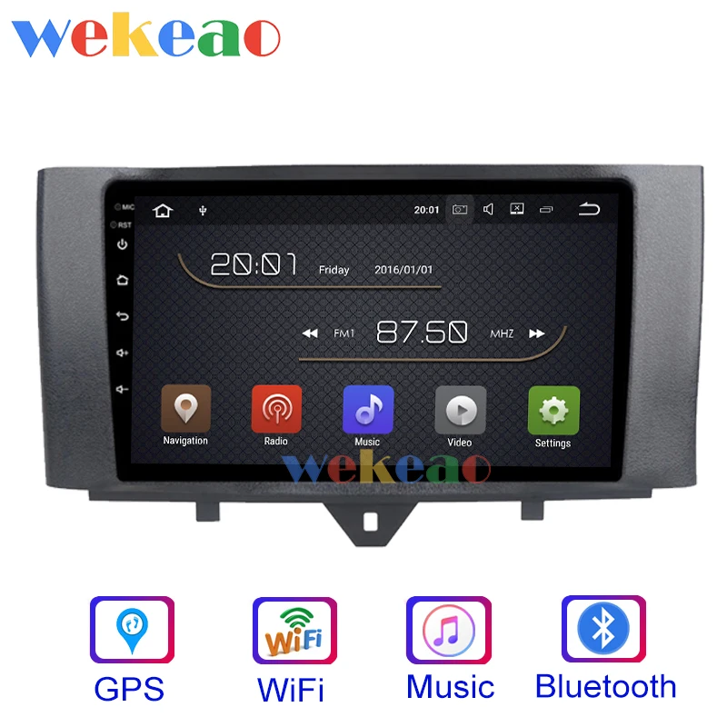 Wekeao Touch Screen 9'' Android 9.0 Car Dvd Multimedia Player For Mercedes Benz Smart Fortwo Radio Automotivo 2011-2015