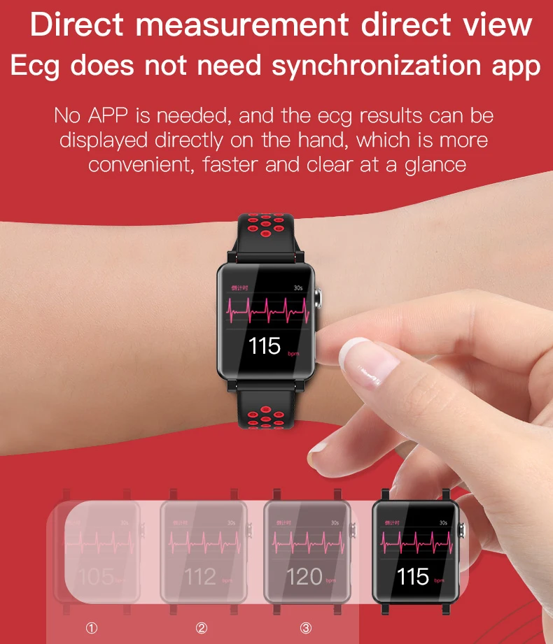 смарт часы мужские женские COBRAFLY ecg ppg умные с измерением давления фитнес браслет