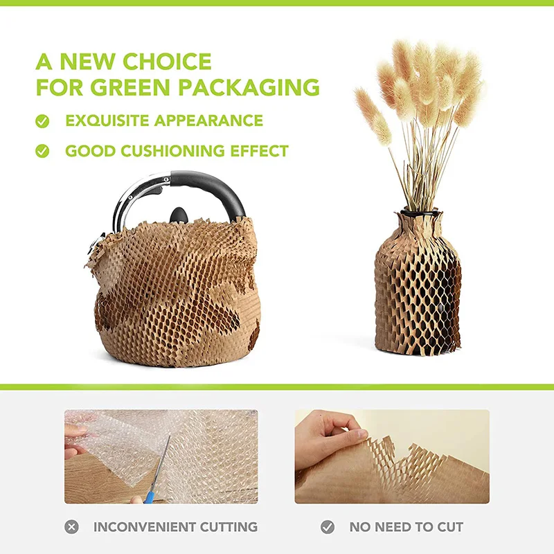 Honeycomb Packing Paper Wrap Brown 40cm Recycled Cushion Wrapping Roll Shipping  Moving Green Wrap Protective Kraft Packaging - AliExpress