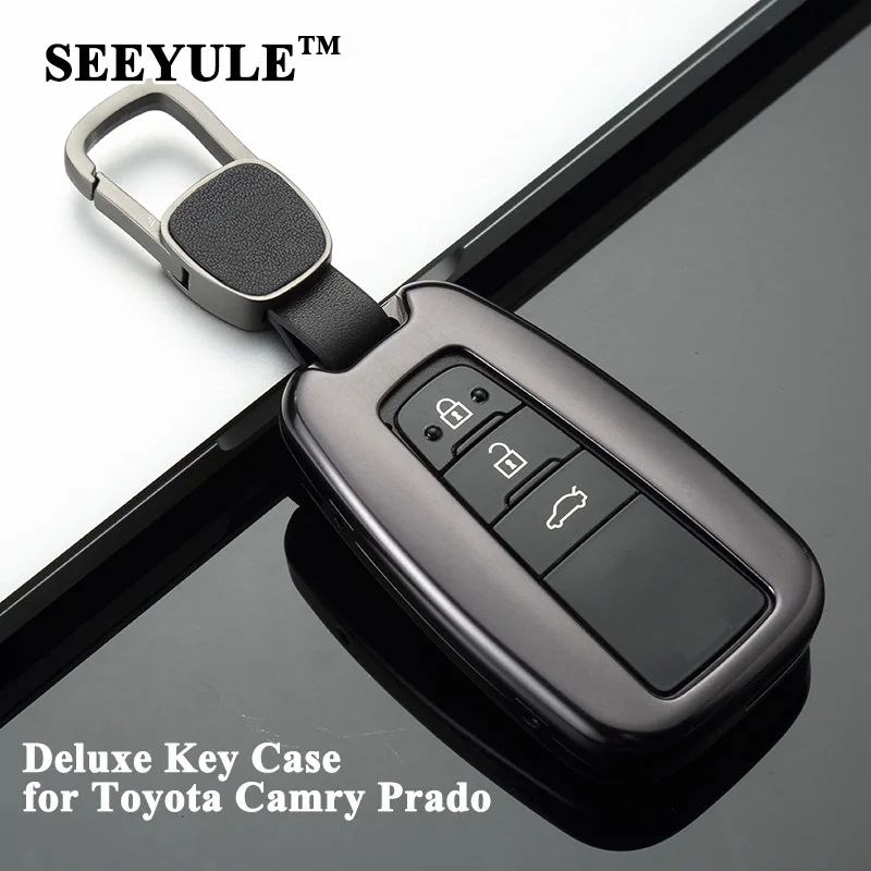 

1pc SEEYULE Car Key Case Key Cover Shell Protector Holder Styling Car Accessories for Toyota Camry 2018 2019 Land Cruiser Prado