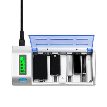 

Smart Charger for AA AAA C D 9 V Rechargeable Battery with 4 Pieces of 10000 MAh US PLUG