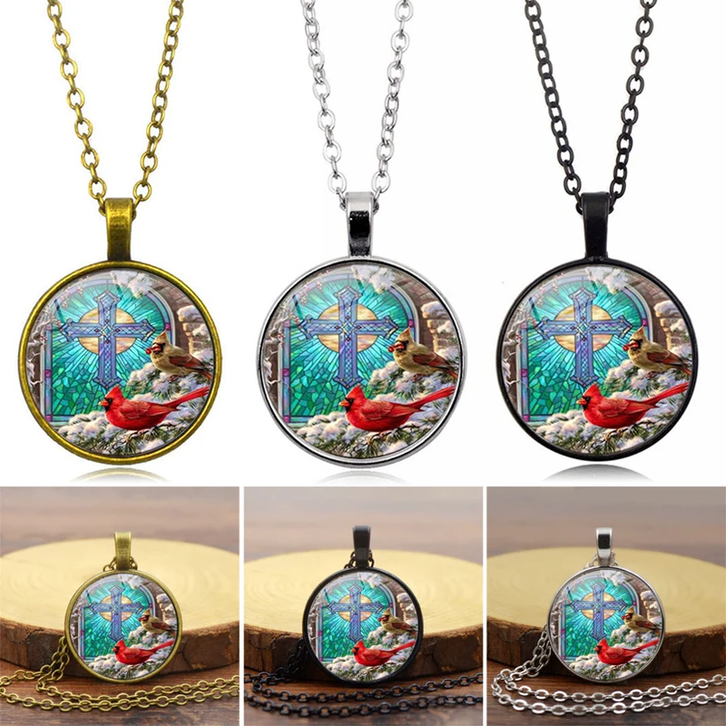 Ожерелье в стиле ретро с изображением кардинала птицы ювелирные изделия памятью