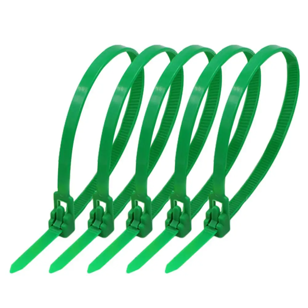100 Releasable Non-reusable Plastic Zip Cable Wire Tie Bundle for Organization 