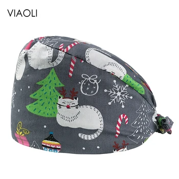 

VIAOLI men women medical scrubs pharmacy Work Cap surgery nurse Hat Oral cavity Dental Clinic Pet Veterinary Surgical Cap113