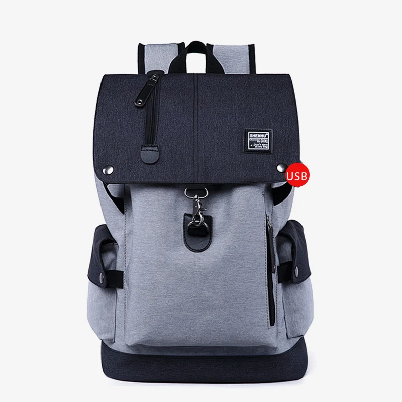 

Fashion Men Laptop Backpack USB External Charger Anti-theft Backpacks Male Large Capacity Travel School Bag Casual Shoulder Bags