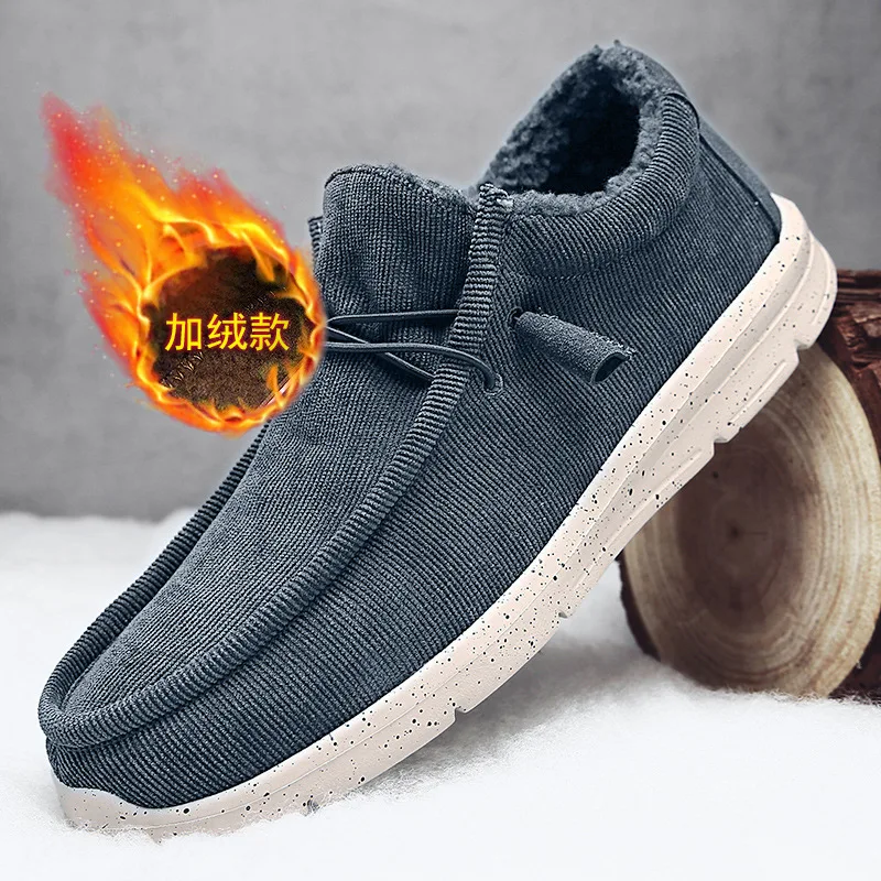 

Мужские повседневные ботинки, черные плюшевые ботинки до щиколотки, теплая обувь для вождения, обувь для зимы, 2019