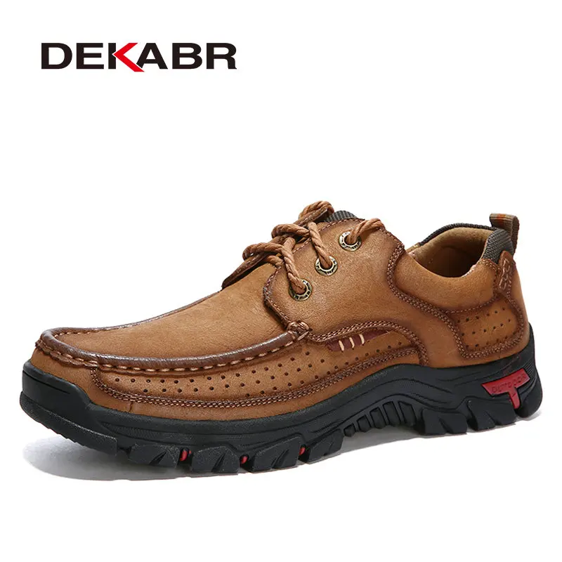 03 Brown DEKABR/натуральная кожа Для мужчин обувь коричневого цвета Для мужчин Туфли без каблуков дышащая Повседневное итальянские Мокасины удобные сапоги; сапоги из коровьей кожи кожаная обувь для вождения, Мужская - Цвет: 03 Brown