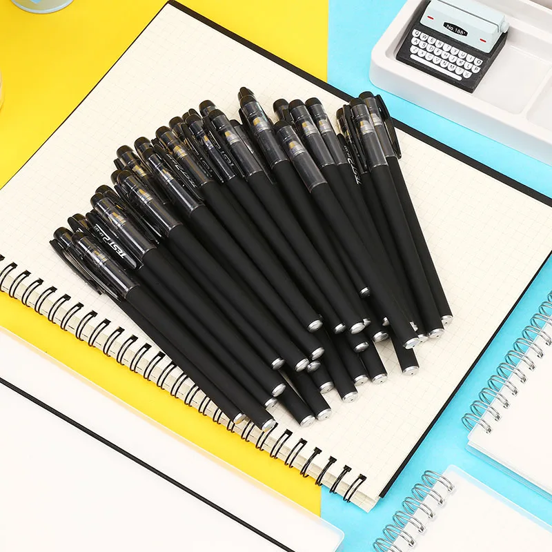 5pcs Black Gel Pens school Pen канцелярия ручка students writing Stationery office business sign pen 040223