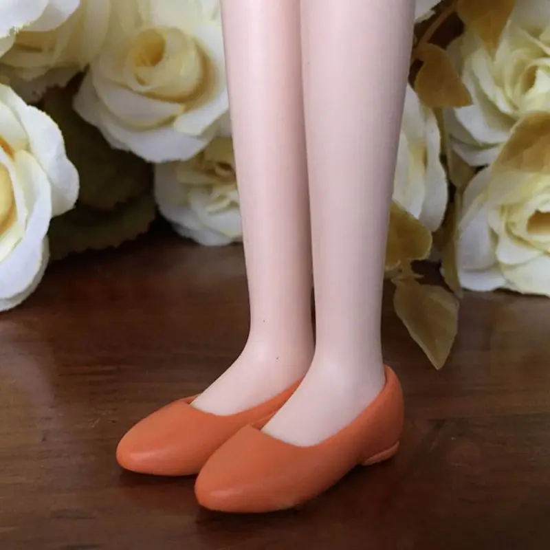 Новая мода 2,3 см туфли на плоской подошве с опущенным носком Blyth кукольные туфли 1/6 аксессуары для куклы(подходит для Licca, озон, Момоко, Барби, blyth, 1/6 кукла - Цвет: orange