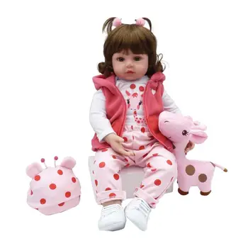 

60cm Silicone High menina Simulated Cute Reborn Baby Girl Doll Accompany Sleeping Toy Gift Christmas surprice gifts doll