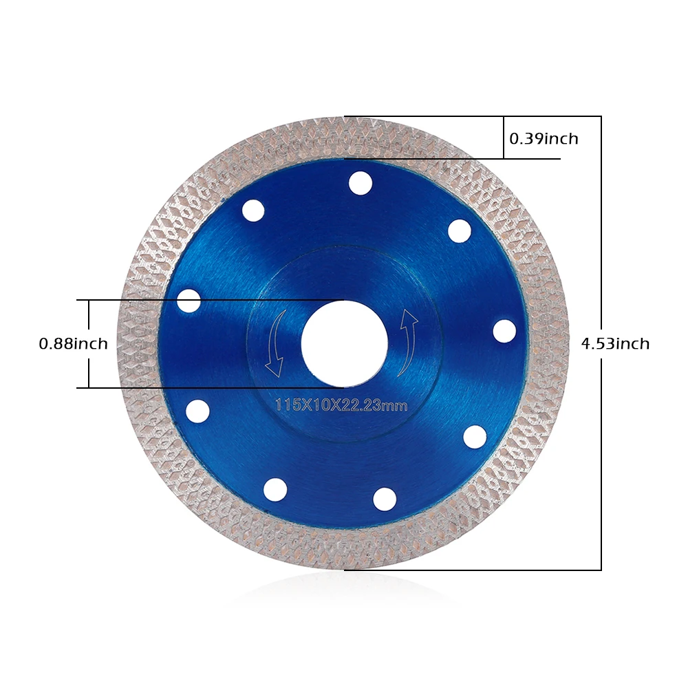 115 мм/125 мм Керамогранитная плитка режущее лезвие ультра-тонкий алмазный фарфор пильный диск Циркулярный диск для резки фарфоровой плитки - Цвет: Синий