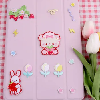 

Maxsin High Quality lovely little bear rabbit patches for child Bag Jeans Iron On beautiful strawberry Patches for Clothes