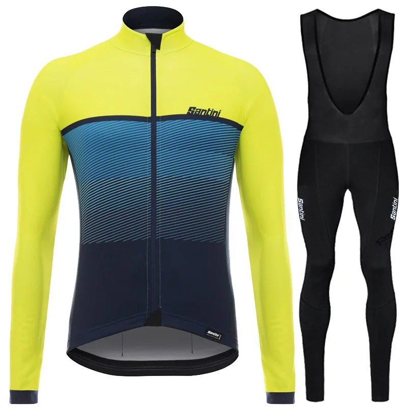 Ropa ciclismo hombre invierno зима RUNCHITA Велоспорт Джерси с длинным рукавом комплект теплого флиса сохраняет тепло дышащий ciclismo - Цвет: SET   06