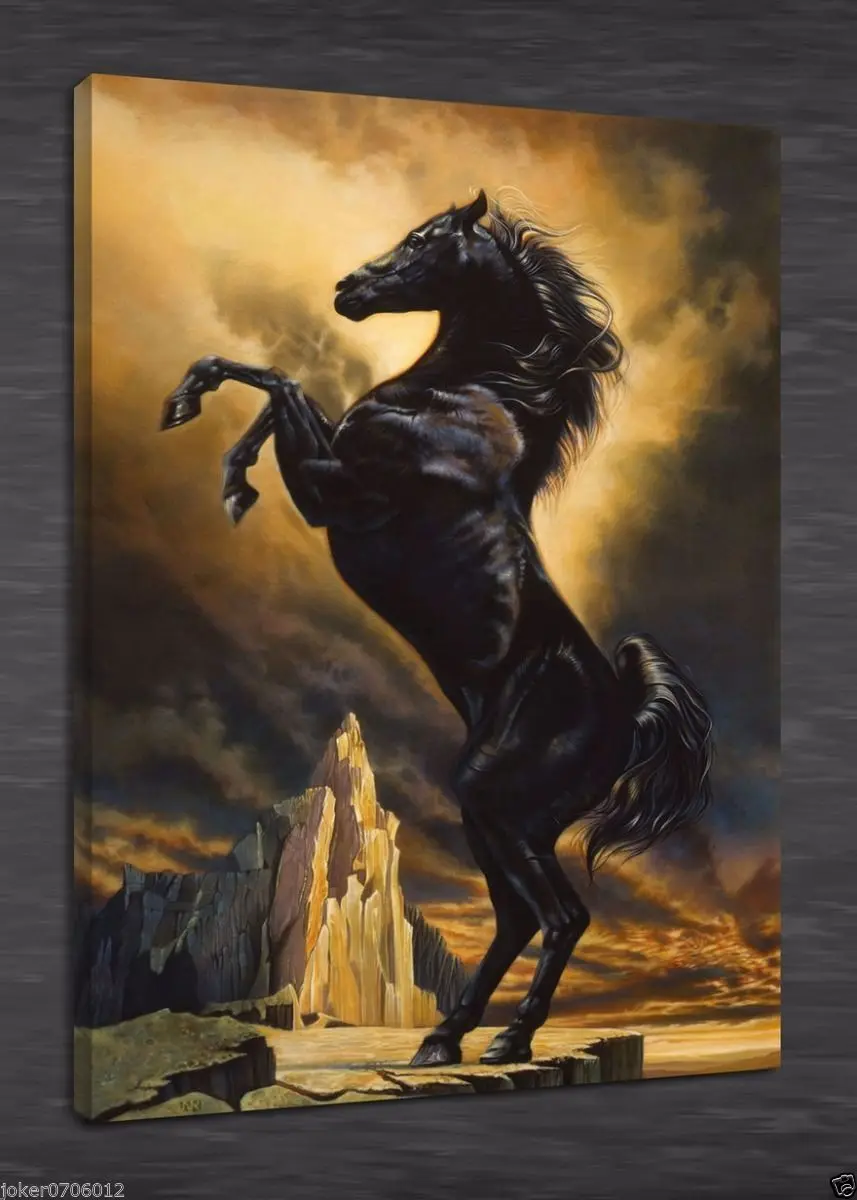 

24x36 Home Deco Oil Painting Animal Horse On Canvas Art Decor Wall Art