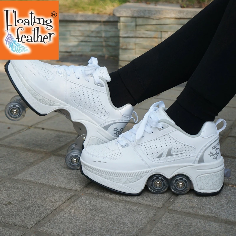 Zapatos de patín ruedas para niños y niñas, zapatillas con ruedas zapatillas de deporte con ruedas para deformación|Zapatillas deportivas| - AliExpress