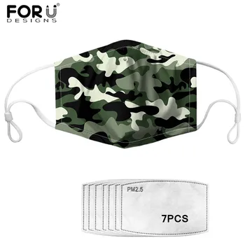 

Army Camo Print PM2.5 Mask with 7Pcs Carbon Filter Washable Reusable Outdoor Cotton Mouth Mask Anti Haze Cycling Outdoor Masks