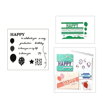 

2020 New Metal Cutting Dies and Scrapbooking For Paper Making Happy Birthday Embossing Frame Card With Craft Clear Stamps Set