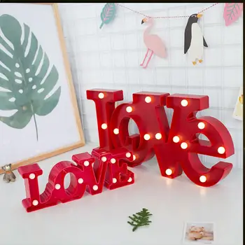

Hanging LOVE Modeling Lamp LED Light Board Decoration Home Room Christmas Decor 30 * 10 * 4.5cm Holiday Lighting Party Supply