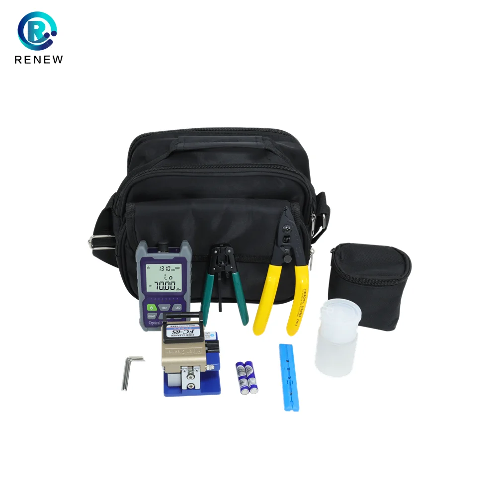 

FTTH Fiber Optic Cable Tools Kit Optical Cleaver VFL Termination Toolkit Cleaner Pen Stripper Power Meter OEM Convenient Use Wel