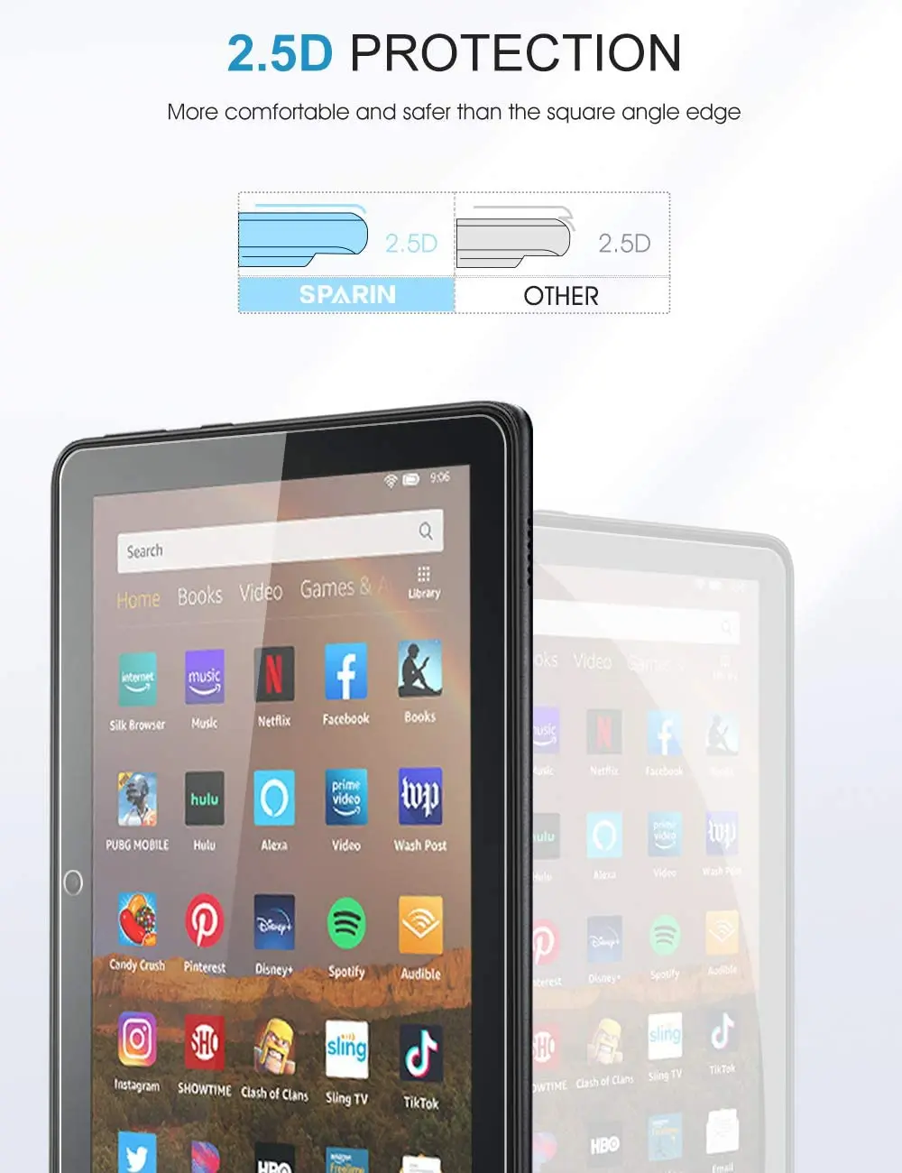 

Tablet Tempered Glass Screen Protector Cover for Amazon Fire HD 8 Plus 10th Gen 2020 Resistant Anti-fingerprint Protective Film