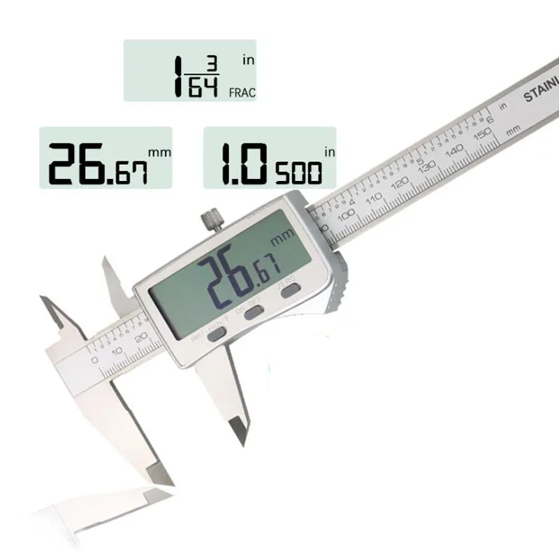 ЖК-цифровой штангенциркуль 0-150 мм из нержавеющей стали промышленного класса электронный цифровой штангенциркуль метрический/дюймовый микрометр измерительный инструмент