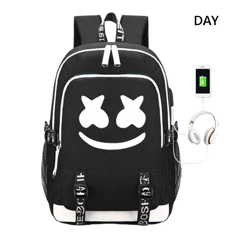 CG5083 DJ Marshmallow студенческий Светящийся рюкзак для подростков мальчиков и девочек, школьные сумки с usb зарядкой, рюкзак для ноутбука с защитой от кражи - Цвет: CG5083