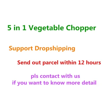 

Dropshipping Quick 5 in 1 Vegetable Chopper Stainless Steel Vegetable Dicer Chopper Veggie Slicer Cutter For Mushroom Cucumber