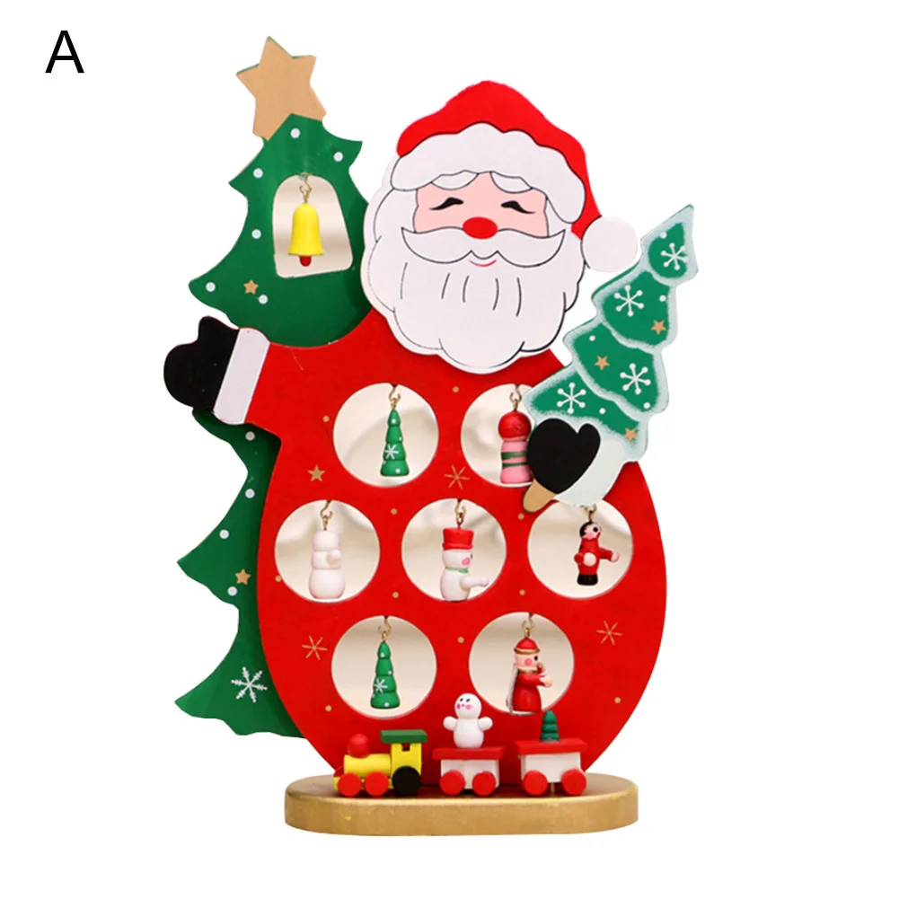 Деревянная Рождественская подвеска Санта-снеговик, деревянная подвеска, рождественское подвесное украшение, украшение для рабочего стола, аксессуары для домашнего декора, подарок