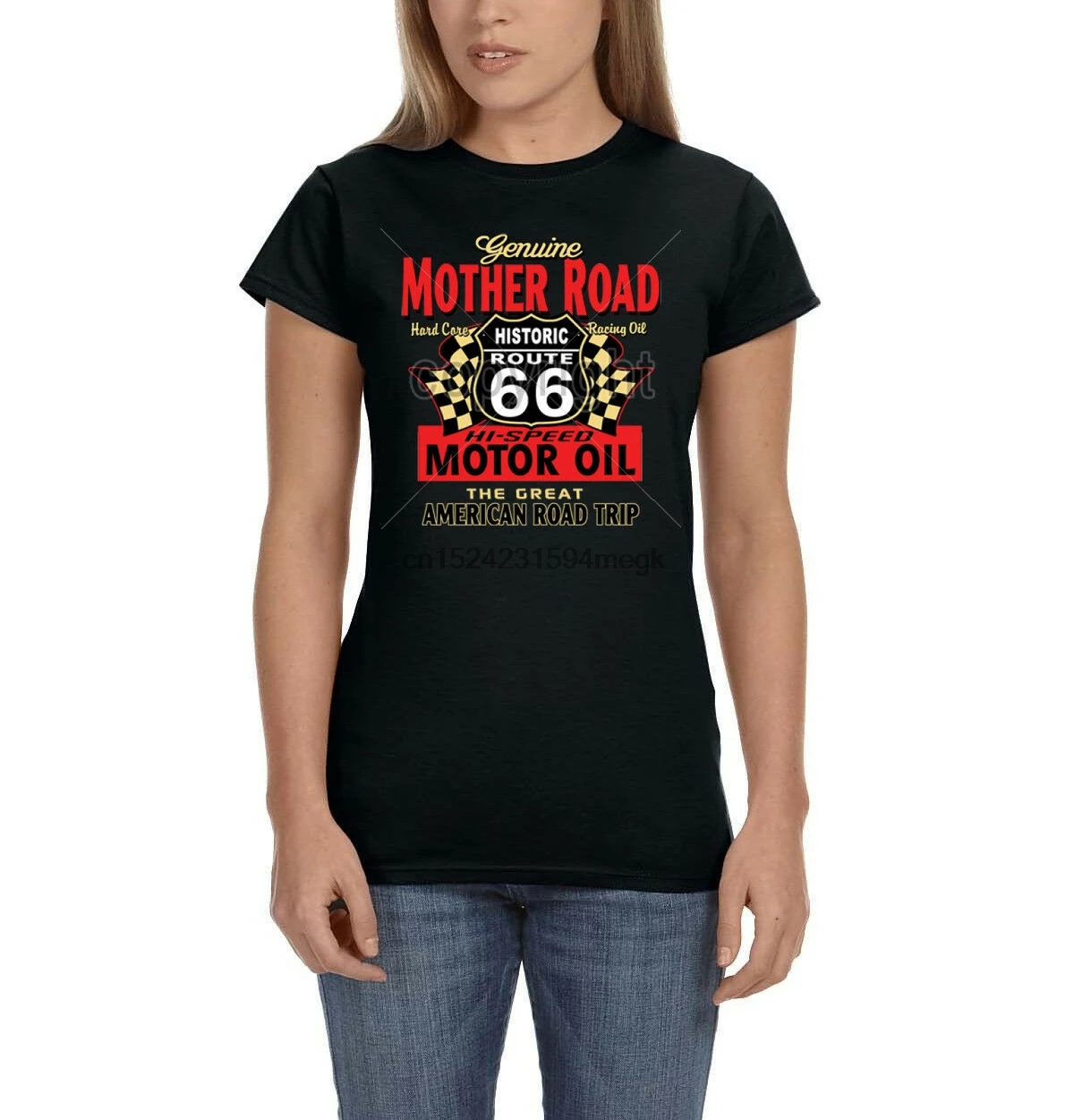 Оригинальная забавная женская футболка Mother Road Motor Oil Rout 66 Highway | Мужская одежда