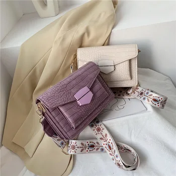 

Small PU Leather Crossbody Bags For Women 2020 Shoulder Handbags Female Simple Travel Armpit Bag Crocodile Pattern