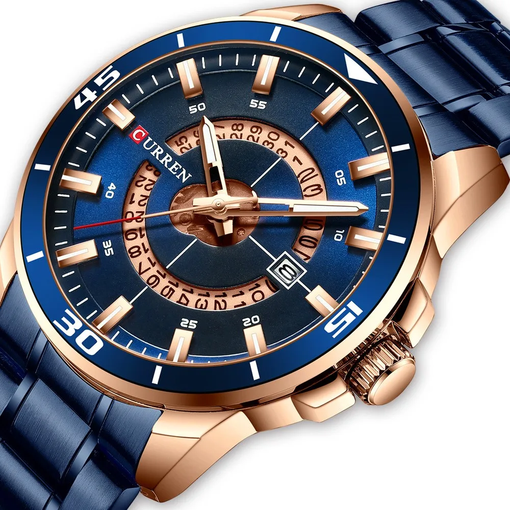 

Fashion Stainless Steel Men's Watch luxury Design Quartz Wristwatch with Date Clock Male Reloj Hombre Watch Men Watchs Brand