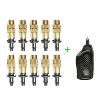 

Adjustable Copper Spray Nozzle Garden Patio Water Mister Air Misting Cooling System Sprinkler Micro Irrigation Pack Of 10(Copper