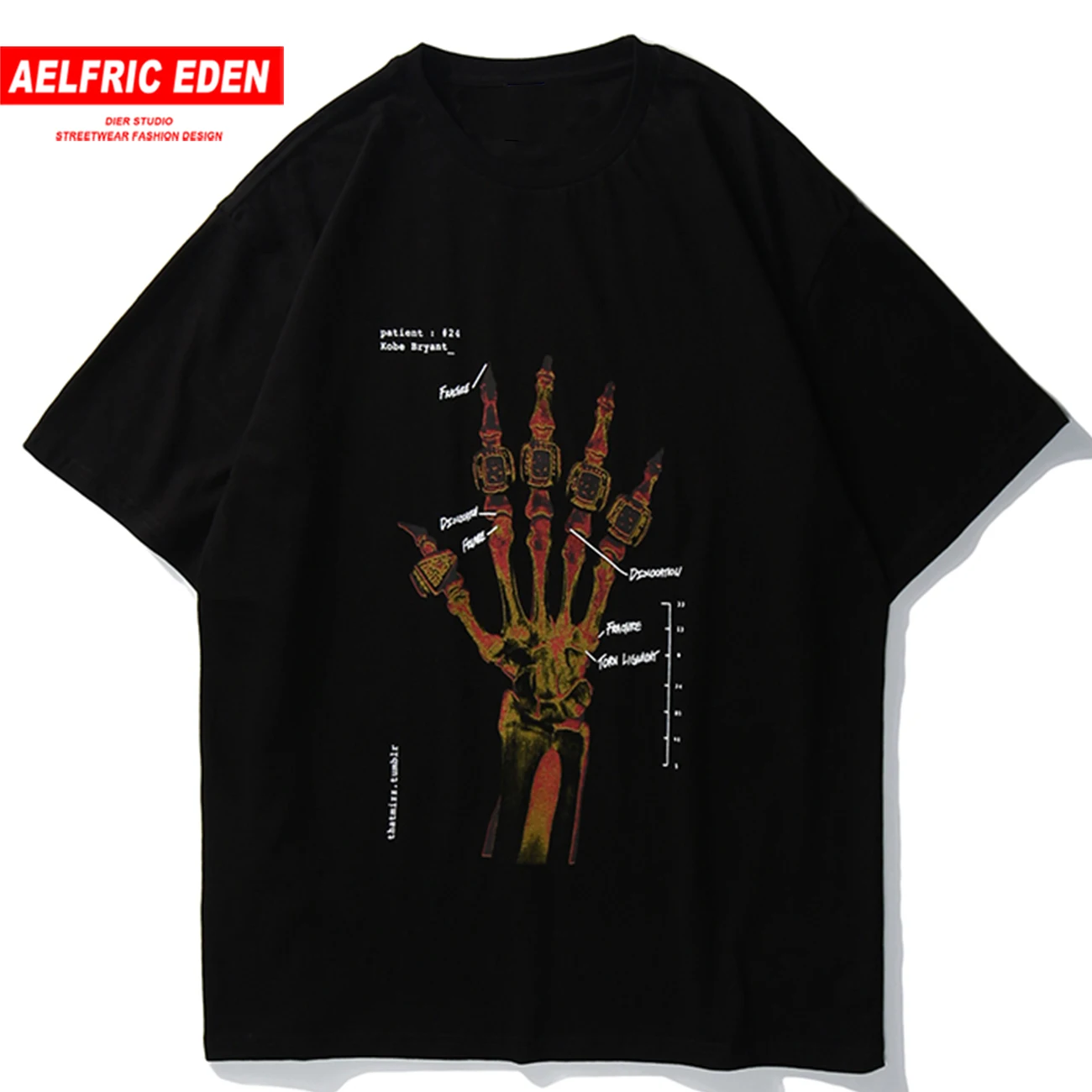 Женская футболка с короткими рукавами Aelfric Eden свободная принтом темных пальцев в