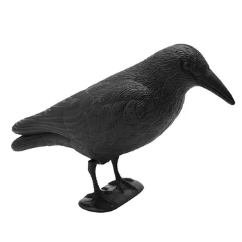 

Practical Plastic Crow Decoy Hunting Black Coated Full Body Stand Bodied Crow Jackdaw Bird for Hunting Shooting Decoy Crow Bait