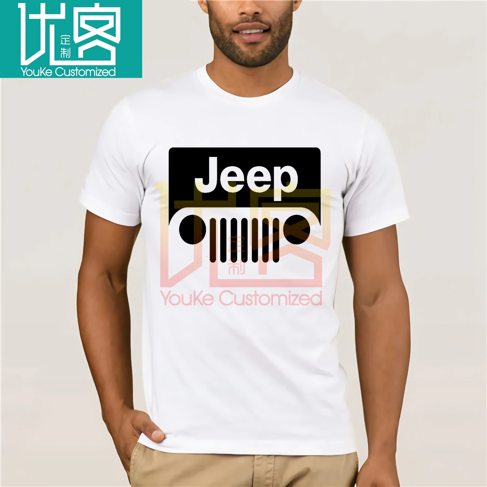Hot Sale Brand New Fashion Summer Men Clothing Tops Hip Hop Jeep Logo Cars T Shirt White 3D Funny | Мужская одежда