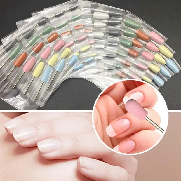 6 шт./компл. резины и силикона с объемным Фрезер для ногтей, фрезер для маникюра битный Гибкая полировальная машина электрическая пилка для ногтей инструменты для ногтей 12